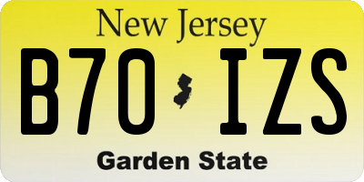 NJ license plate B70IZS