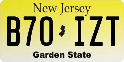 NJ license plate B70IZT