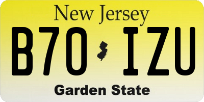 NJ license plate B70IZU