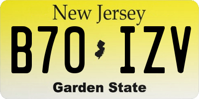 NJ license plate B70IZV