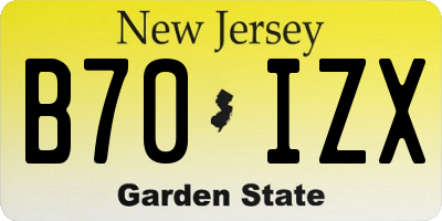 NJ license plate B70IZX