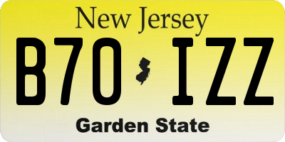 NJ license plate B70IZZ