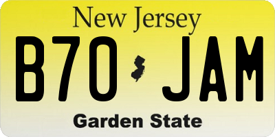 NJ license plate B70JAM