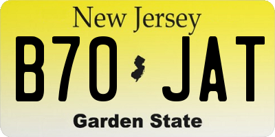NJ license plate B70JAT