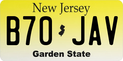 NJ license plate B70JAV