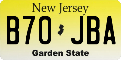 NJ license plate B70JBA