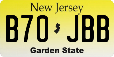 NJ license plate B70JBB
