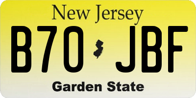 NJ license plate B70JBF