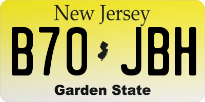 NJ license plate B70JBH