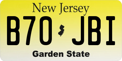 NJ license plate B70JBI