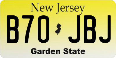 NJ license plate B70JBJ