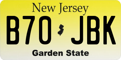 NJ license plate B70JBK