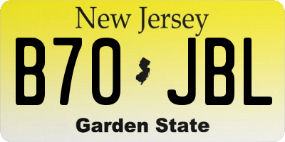 NJ license plate B70JBL