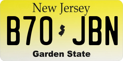 NJ license plate B70JBN