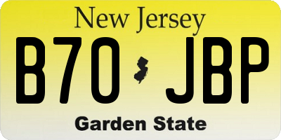 NJ license plate B70JBP