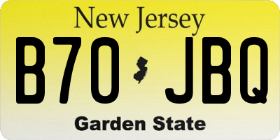 NJ license plate B70JBQ
