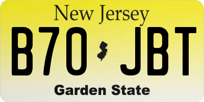 NJ license plate B70JBT