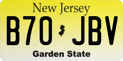 NJ license plate B70JBV