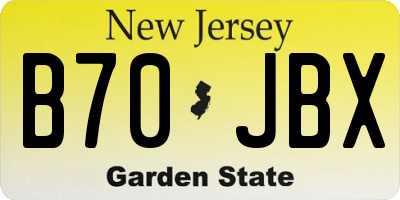 NJ license plate B70JBX