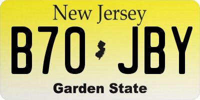 NJ license plate B70JBY