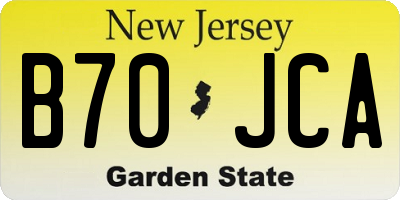 NJ license plate B70JCA