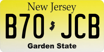NJ license plate B70JCB