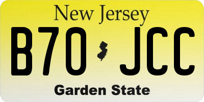 NJ license plate B70JCC