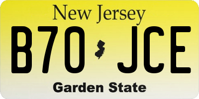 NJ license plate B70JCE