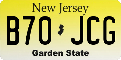NJ license plate B70JCG