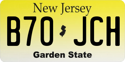 NJ license plate B70JCH