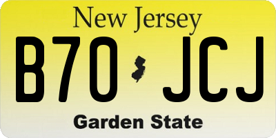 NJ license plate B70JCJ