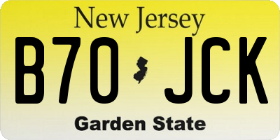 NJ license plate B70JCK