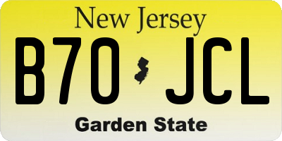 NJ license plate B70JCL