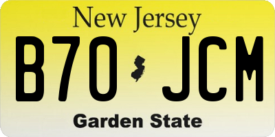 NJ license plate B70JCM