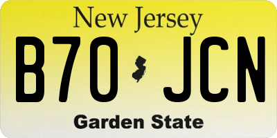 NJ license plate B70JCN