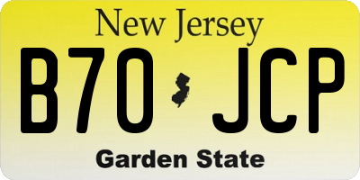 NJ license plate B70JCP