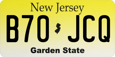NJ license plate B70JCQ