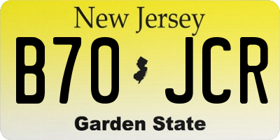 NJ license plate B70JCR