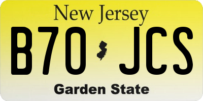 NJ license plate B70JCS