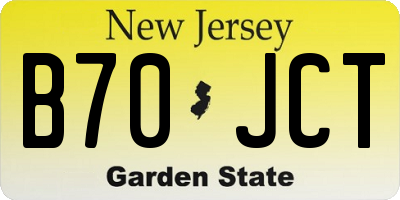 NJ license plate B70JCT
