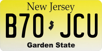 NJ license plate B70JCU
