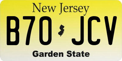 NJ license plate B70JCV