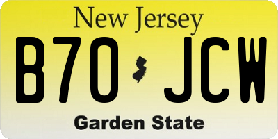 NJ license plate B70JCW