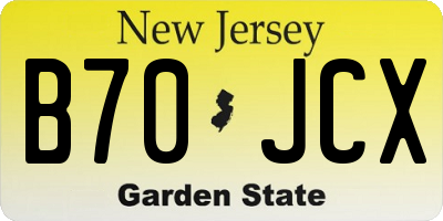 NJ license plate B70JCX