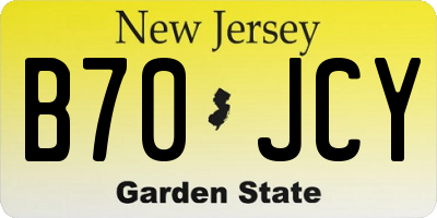 NJ license plate B70JCY