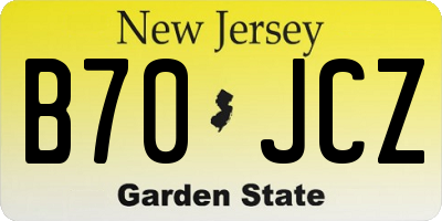 NJ license plate B70JCZ