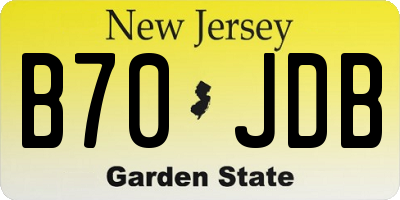 NJ license plate B70JDB