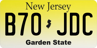 NJ license plate B70JDC