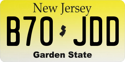 NJ license plate B70JDD