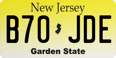 NJ license plate B70JDE